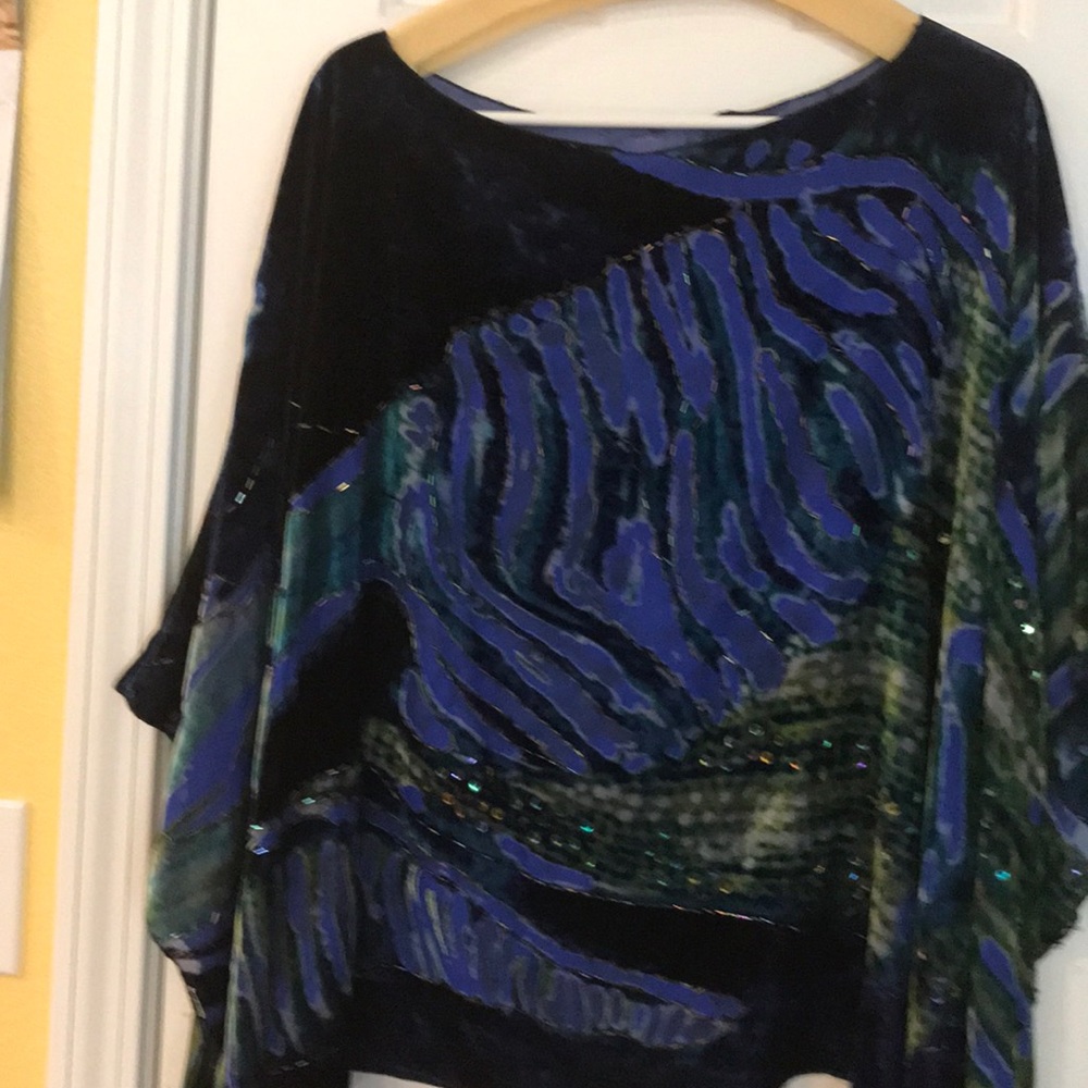 Chico burnout velour ruana top